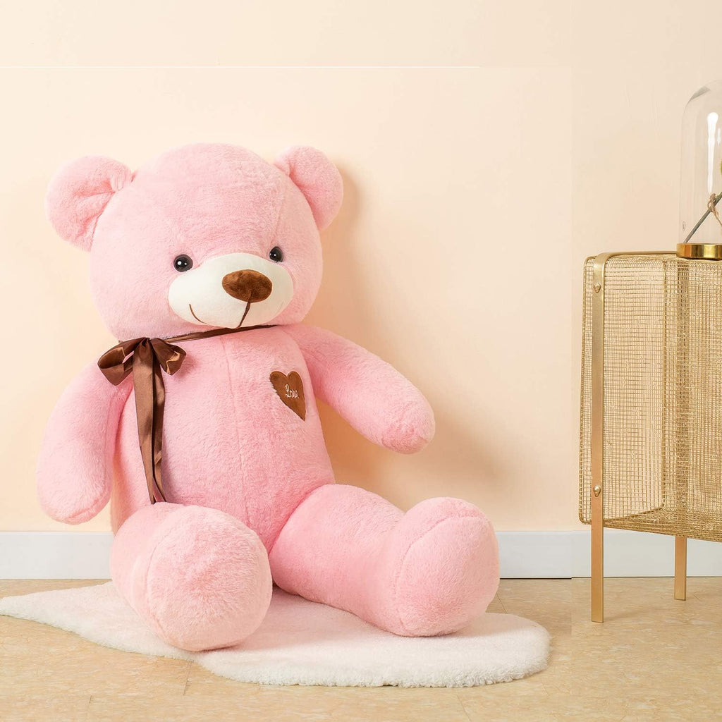 Giant Teddy Bear – 31.5" Large Plush Stuffed Animal with Love Heart & Ribbon
